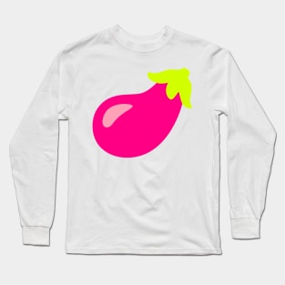 Eggplant Emoticon Long Sleeve T-Shirt